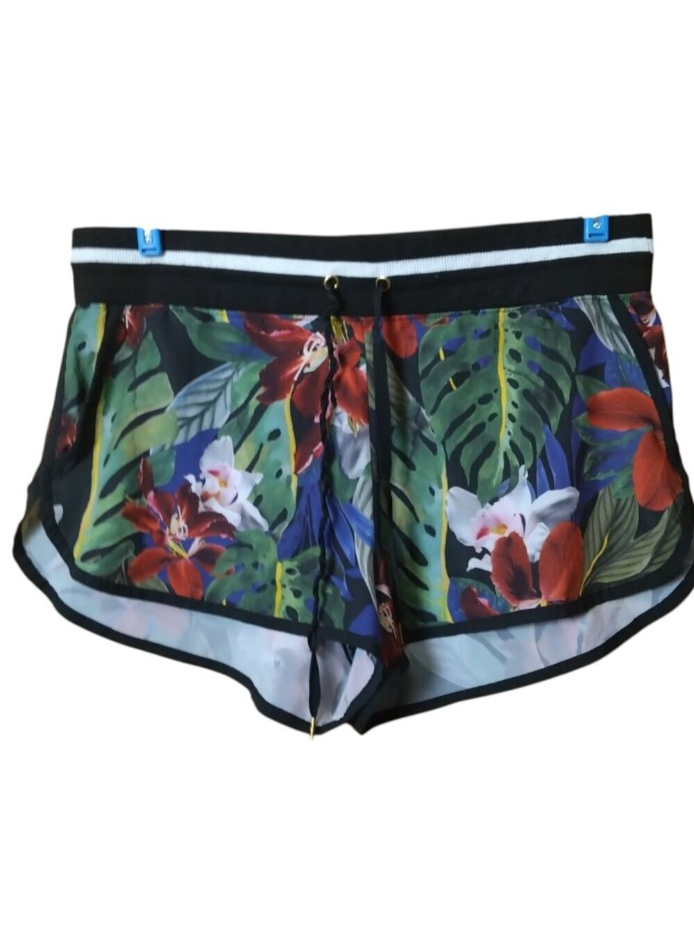 C&C California Size XL Floral Pull On Elastic Waist Shorts Tropical Athletic